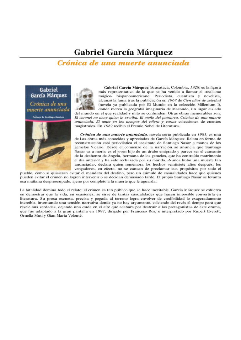 Gabriel Garcia Marquez Cronica de una muerte anunciada Patricio Kitap Kapağı