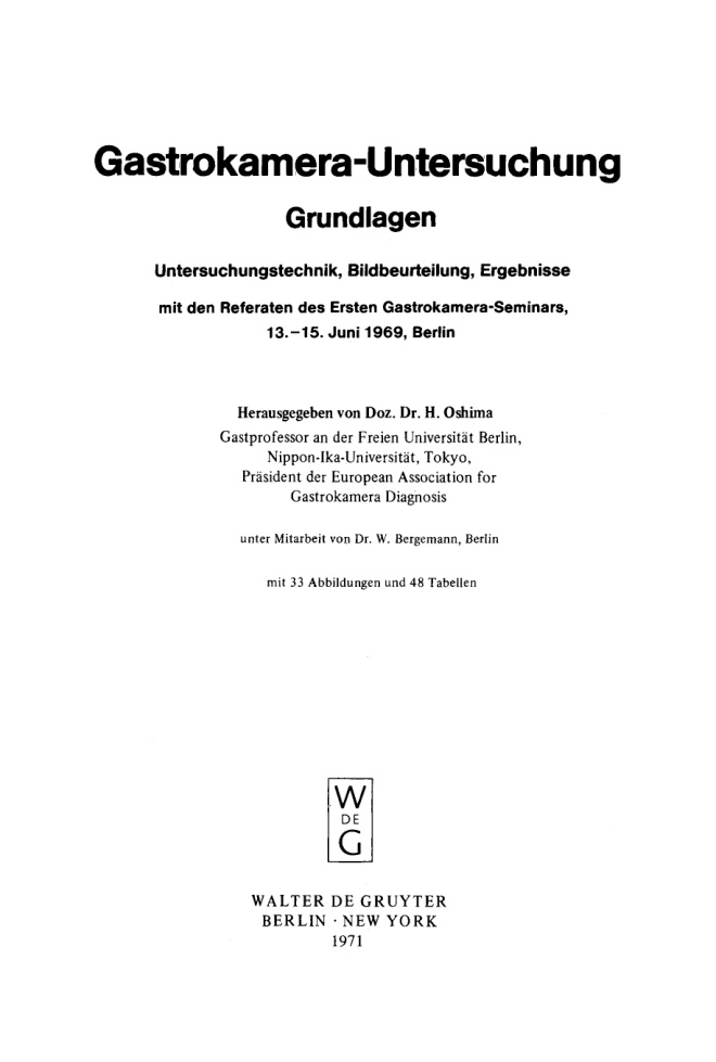 Gastrokamera Untersuchung Grundlagen Untersuchungstechnik German Edition Hiroshi Oshima Kitap Kapağı