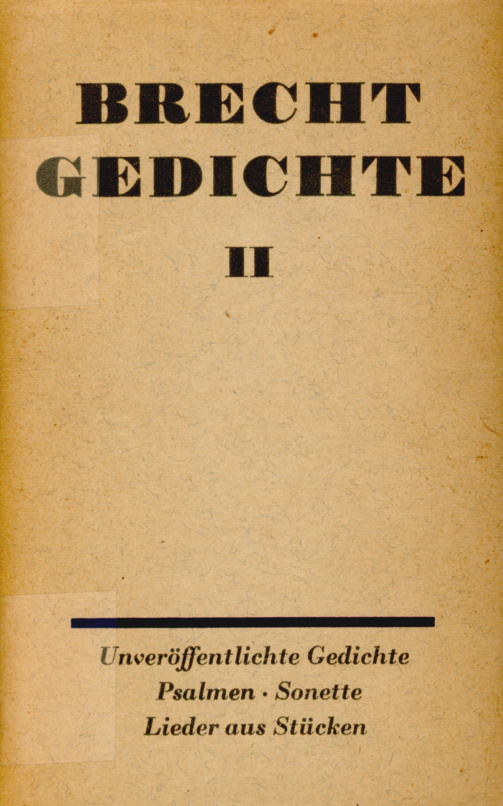Gedichte 2 1913 1929 German Edition Bertolt Brecht Kitap Kapağı