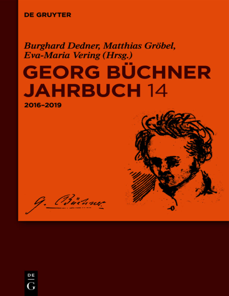 Georg Buchner Jahrbuch 2016 2019 German Edition Burghard Dedner Kitap Kapağı