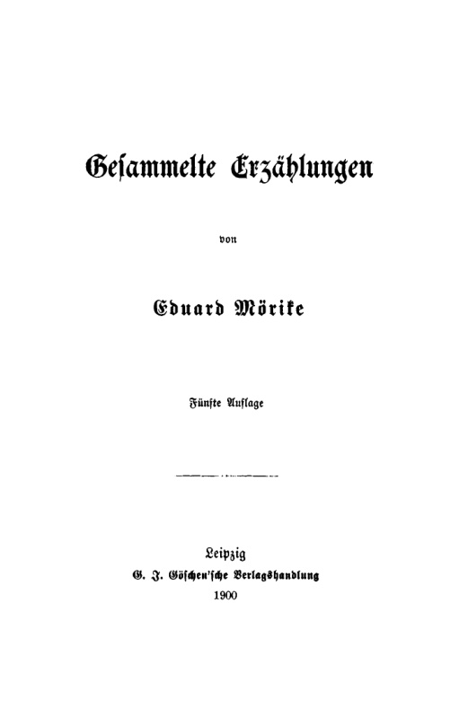 Gesammelte Erzahlungen German Edition Eduard Morike Kitap Kapağı