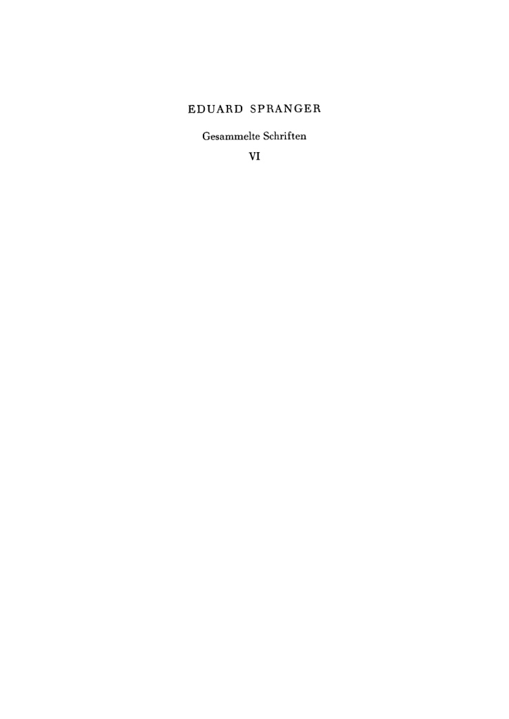 Gesammelte Schriften Band VI Grundlagen der Geisteswissenschaften German Edition Eduard Spranger Kitap Kapağı