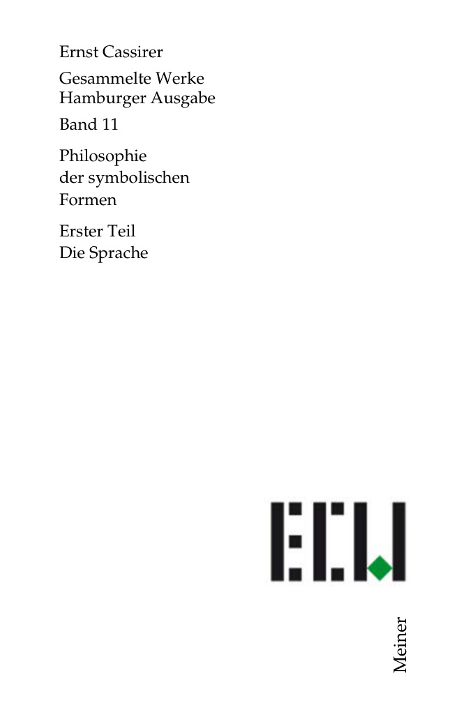 Gesammelte Werke Hamburger Ausgabe Philosophie der symbolischen Forme German Edition Ernst Cassirer Kitap Kapağı