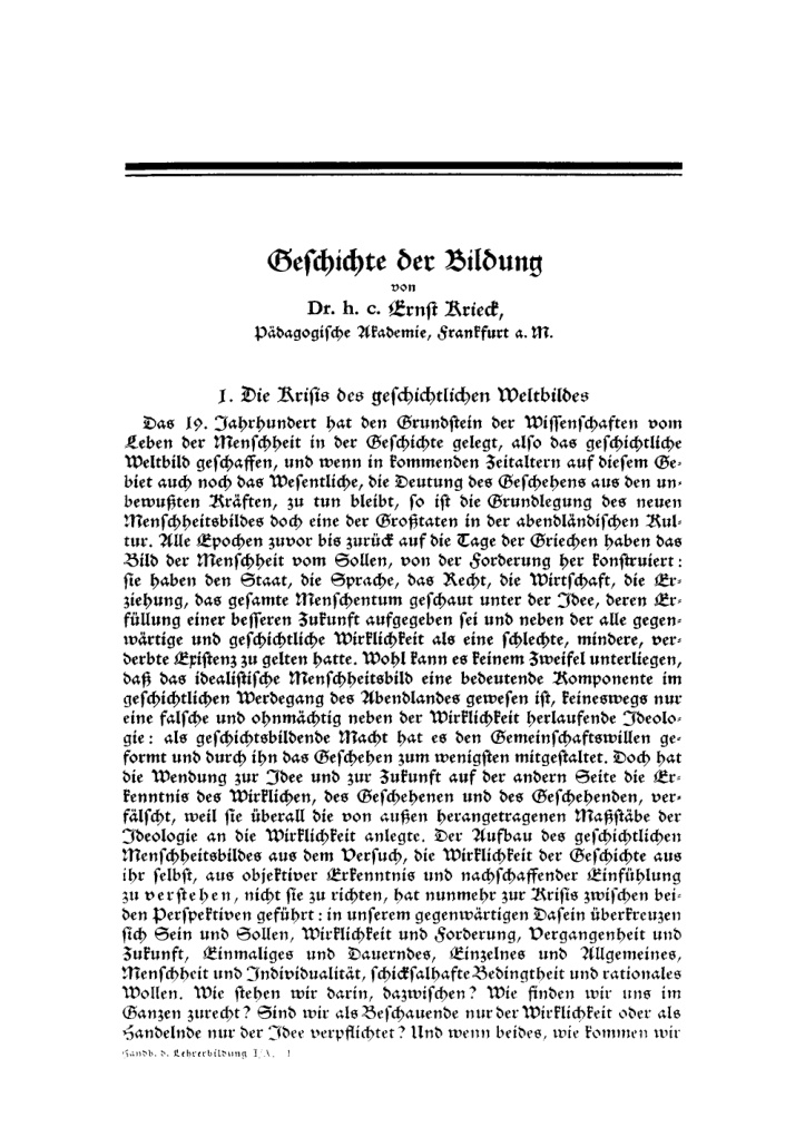 Geschichte der Bildung German Edition Ernst Krieck Kitap Kapağı