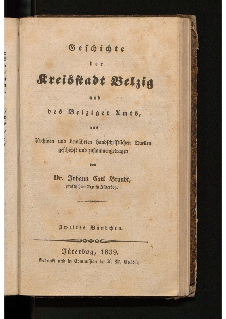 Geschichte der Kreisstadt Belzig und des Belziger Amts German Edition Johann Carl Brandt Kitap Kapağı