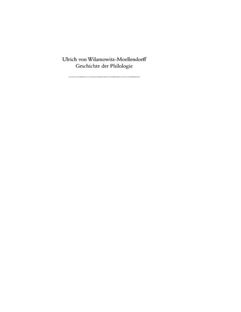 Geschichte der Philologie German Edition Ulrich von Wilamowitz Moellendorff Kitap Kapağı