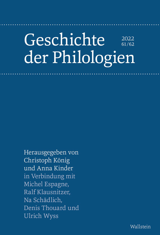 Geschichte der Philologien Nr 6162 German Edition Christoph Konig Kitap Kapağı
