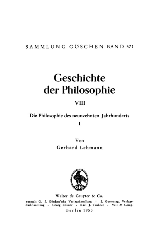 Geschichte der Philosophie German Edition Gerhard Lehmann Kitap Kapağı