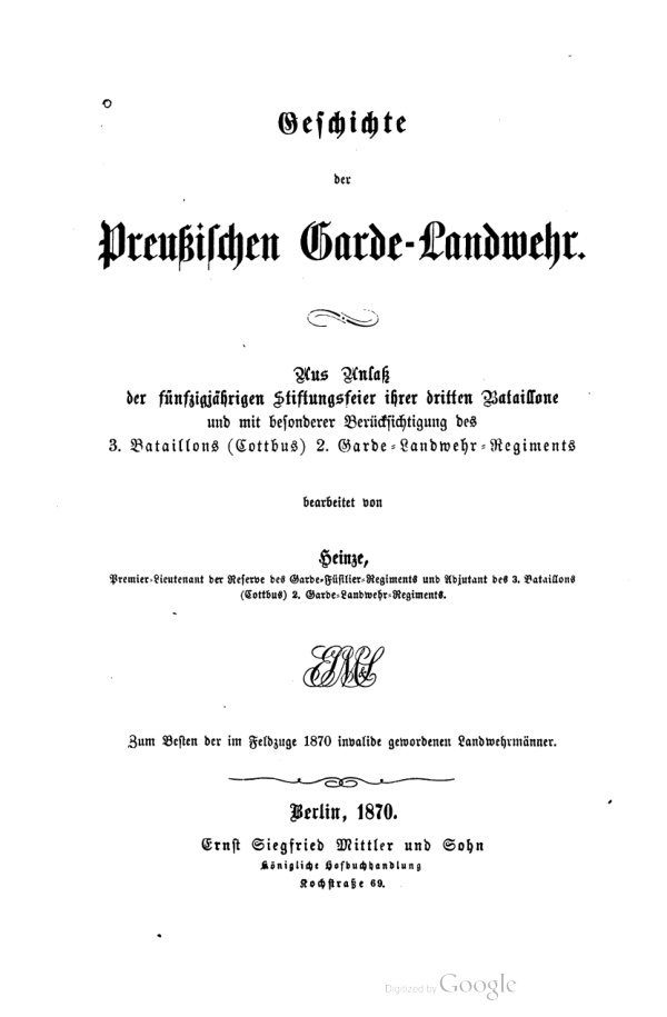 Geschichte der Preussischen Garde Landwehr German Edition Louis Heinze Kitap Kapağı