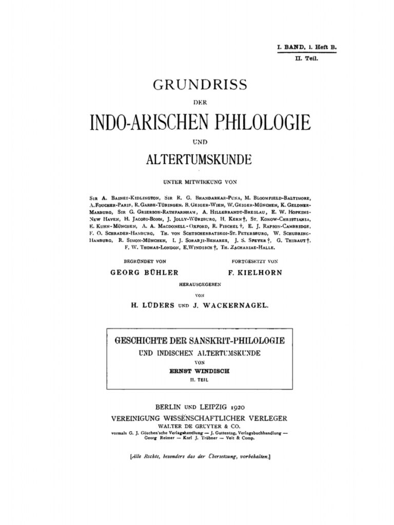 Geschichte der Sanskrit Philologie und indischen Alterthumskunde Teil 2 German Edition Ernst Windisch Kitap Kapağı