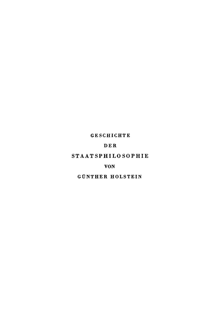 Geschichte der Staatsphilosophie German Edition Gunther Holstein Kitap Kapağı
