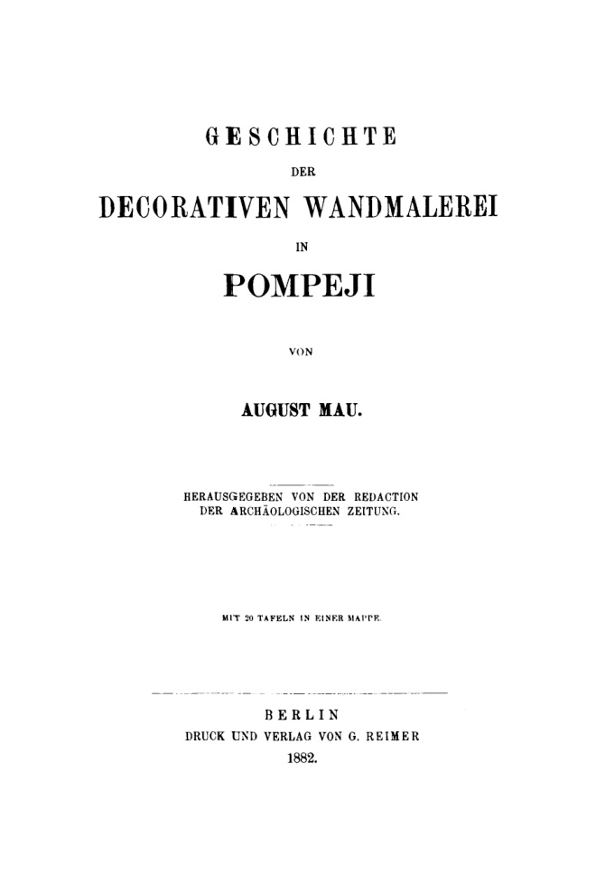 Geschichte der decorativen Wandmalerei in Pompeji German Edition August Mau Kitap Kapağı