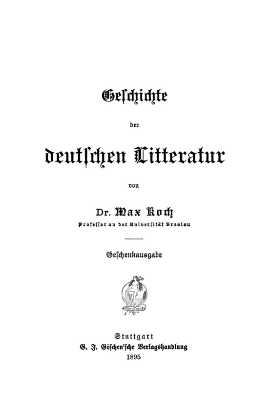 Geschichte der deutschen Literatur German Edition Max Koch Kitap Kapağı