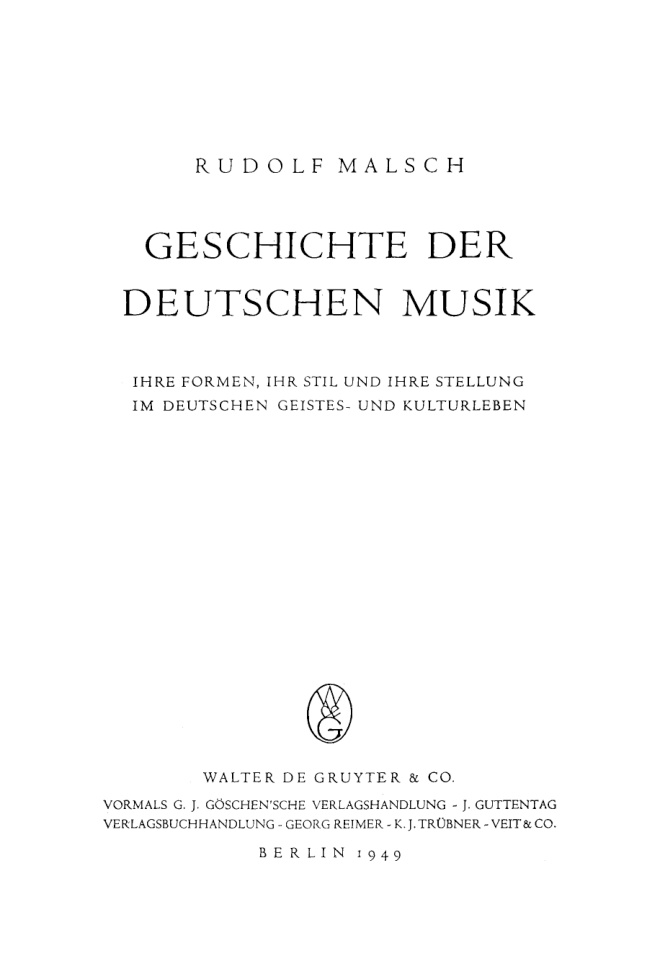 Geschichte der deutschen Musik German Edition Rudolf Malsch Kitap Kapağı