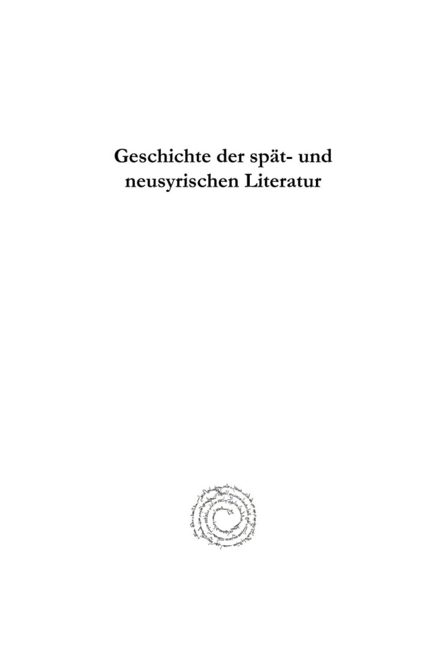 Geschichte der spat und neusyrischen Literatur German Edition Rudolf Macuch Kitap Kapağı