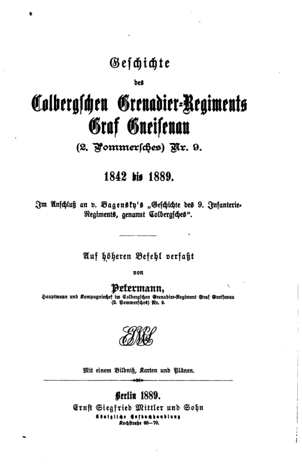 Geschichte des Colbergschen Grenadier Regiments Graf Gneisenau German Edition Eugen Petermann Kitap Kapağı