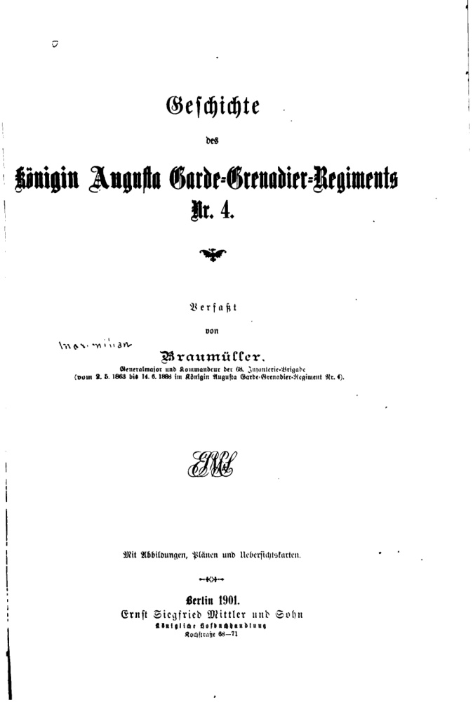 Geschichte des Konigin Augusta Garde Grenadier Regiments Nr 4 German Edition Maximilian Braumuller Kitap Kapağı