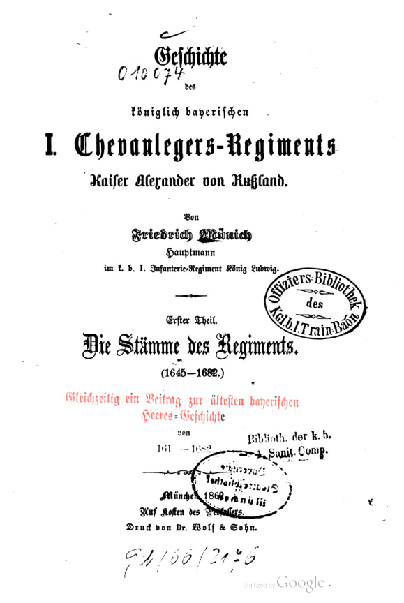 Geschichte des Koniglich Bayerischen Chevaulegers Regiments Alexander von Russland German Edition Friedrich Munich Kitap Kapağı