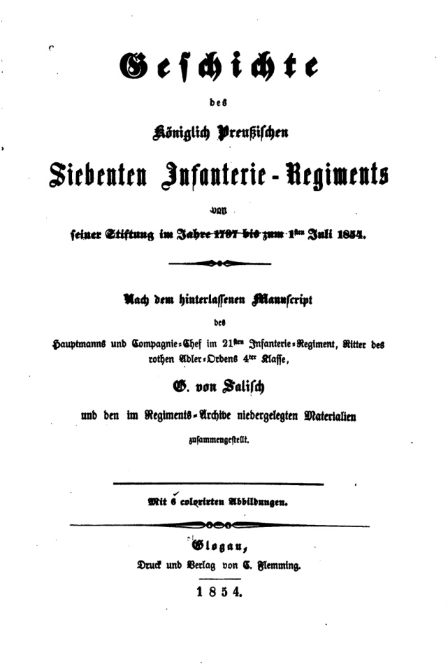Geschichte des Koniglich Preussischen Siebenten Infanterie Regiments German Edition Gustav von Salisch Kitap Kapağı