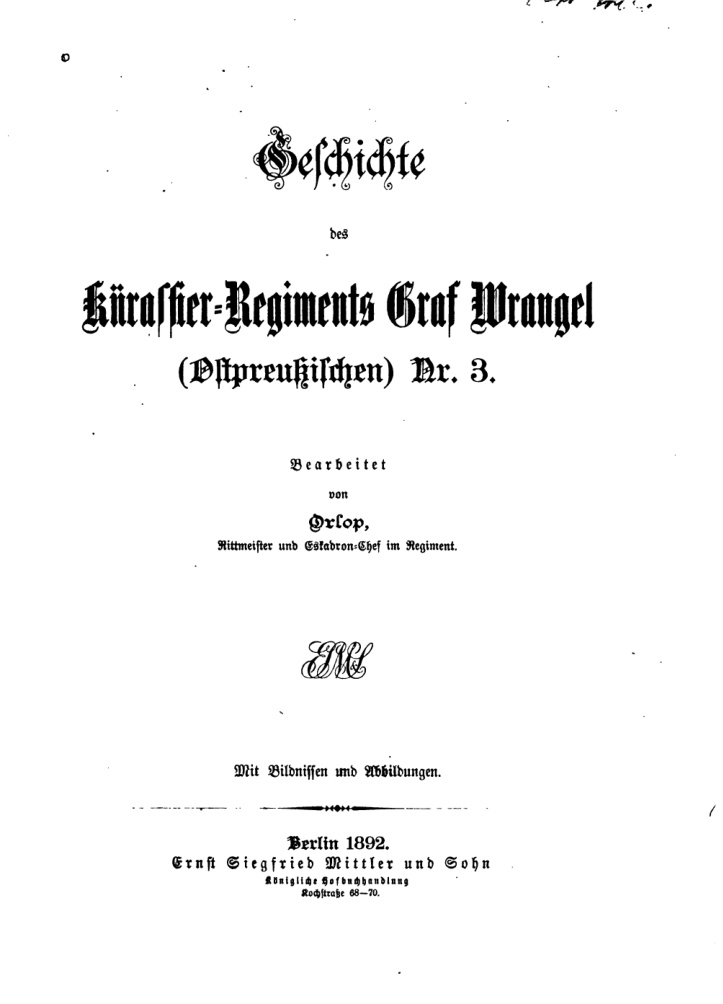 Geschichte des Kurassier Regiments Graf Wrangel Nr 3 German Edition Julius Max Orlop Kitap Kapağı