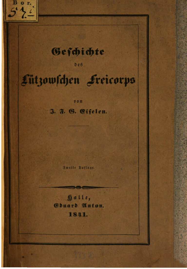 Geschichte des Lutzowschen Freikorps German Edition Johann F Eiselen Kitap Kapağı