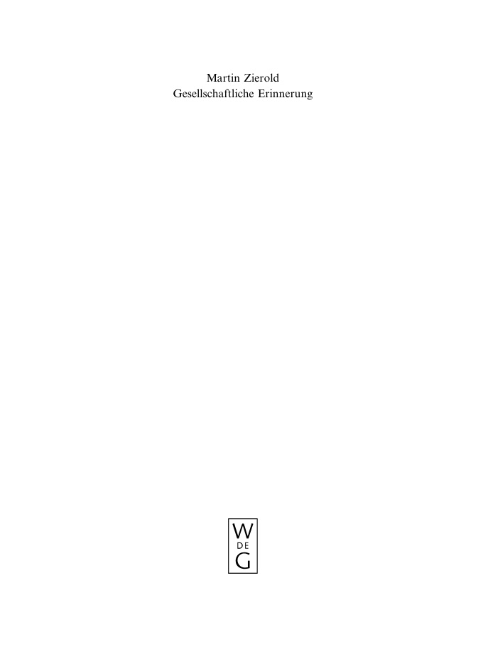 Gesellschaftliche Erinnerung German Edition Martin Zierold Kitap Kapağı