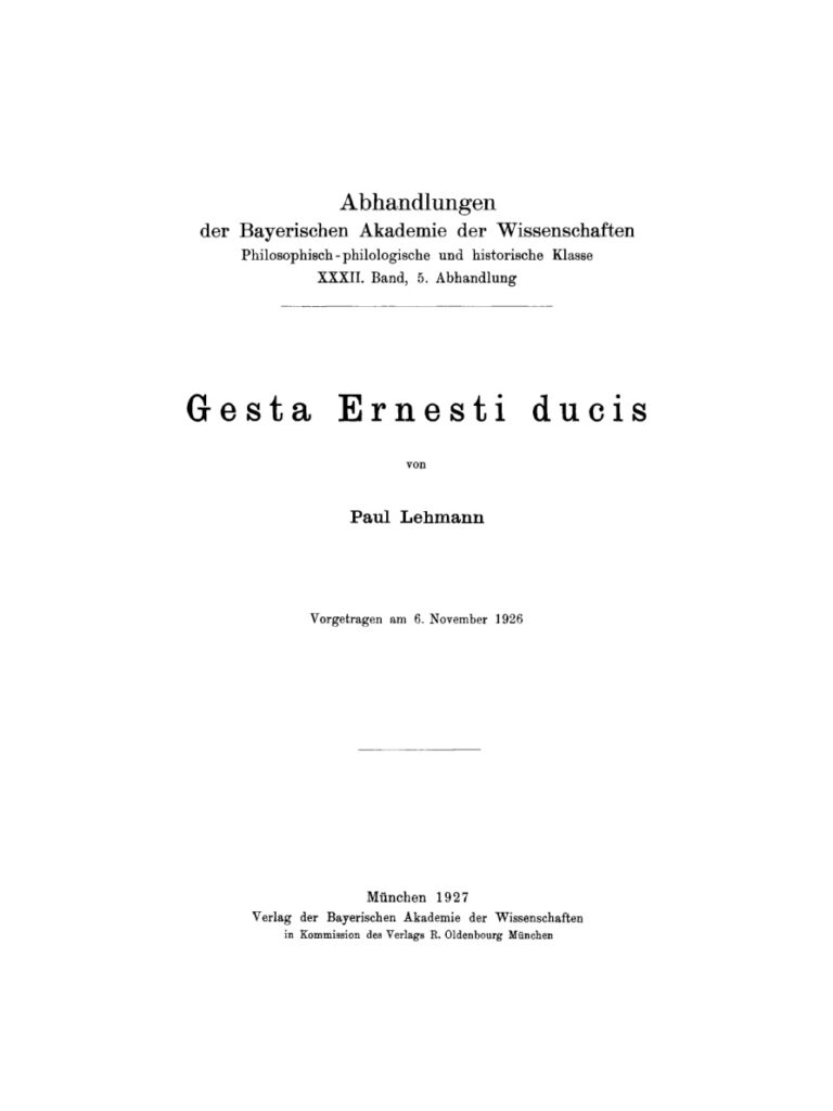 Gesta Ernesti ducis German Edition Paul Lehmann Kitap Kapağı