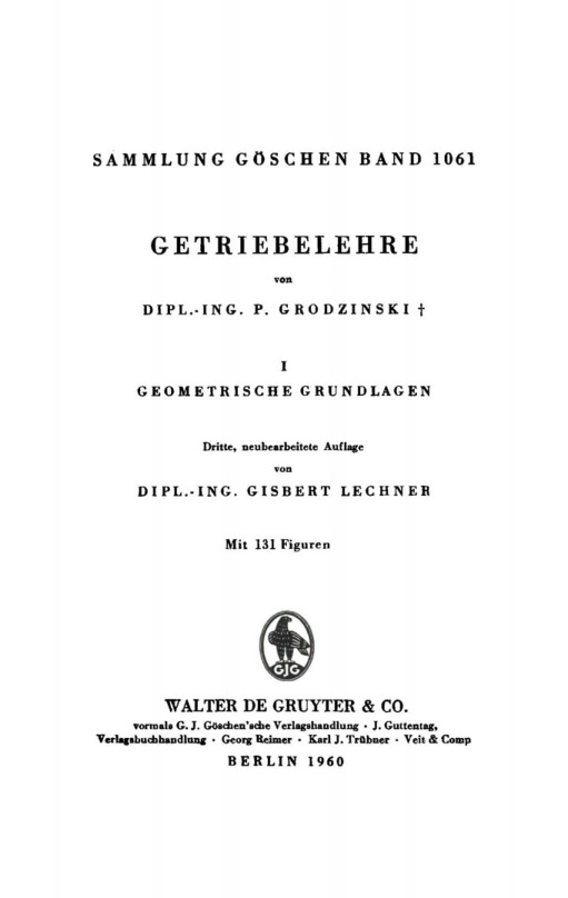 Getriebelehre German Edition Gisbert Lechner Kitap Kapağı