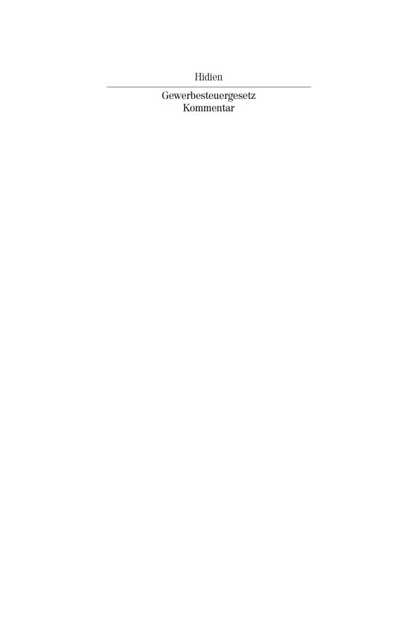 Gewerbesteuergesetz Kommentar German Edition Jurgen W Hidien Kitap Kapağı