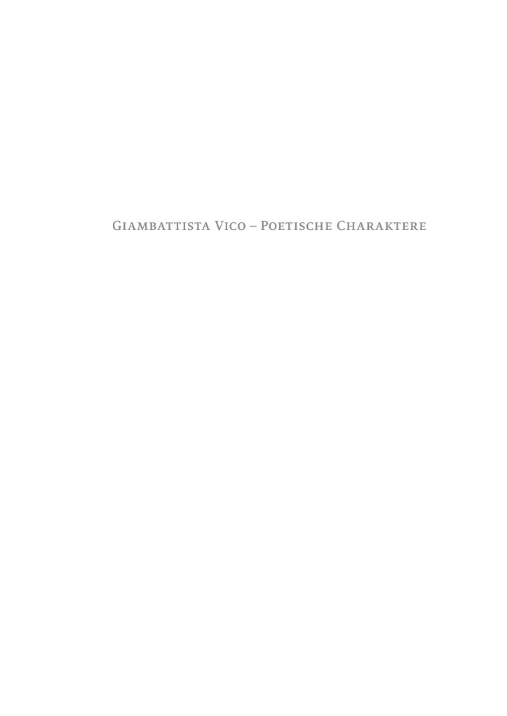 Giambattista Vico Poetische Charaktere German Edition Jurgen Trabant Kitap Kapağı