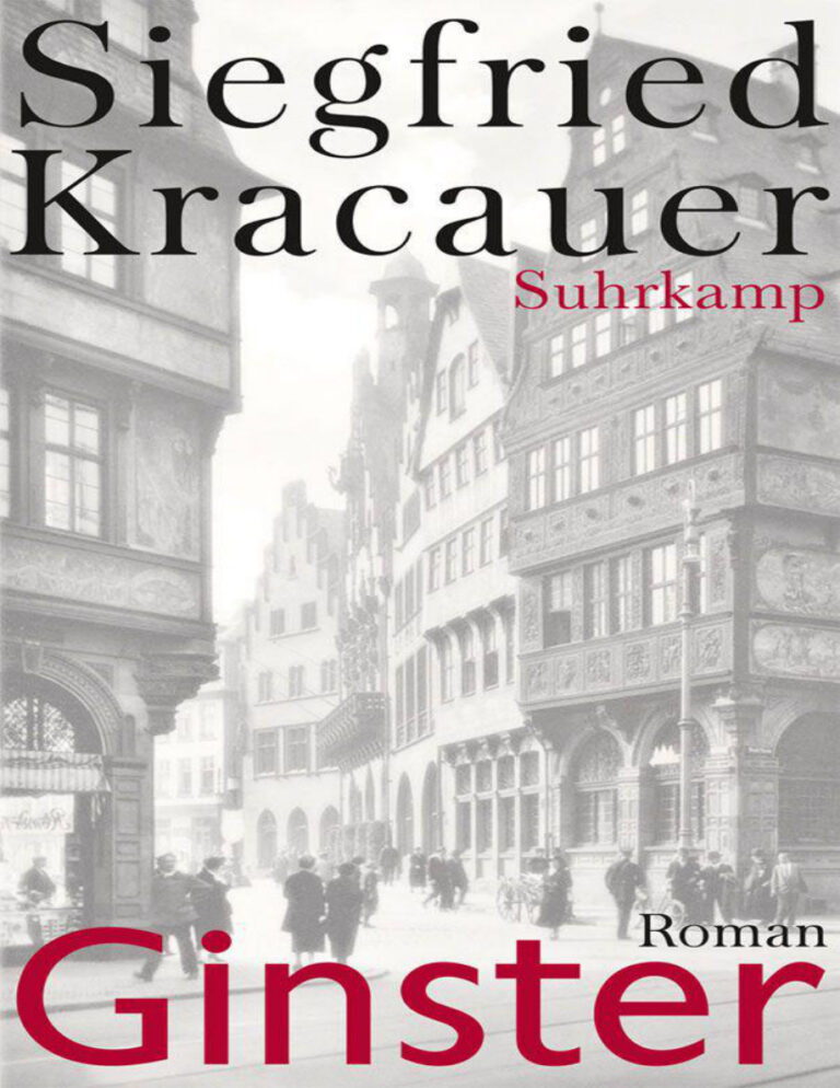 Ginster German Edition Siegfried Kracauer Kitap Kapağı