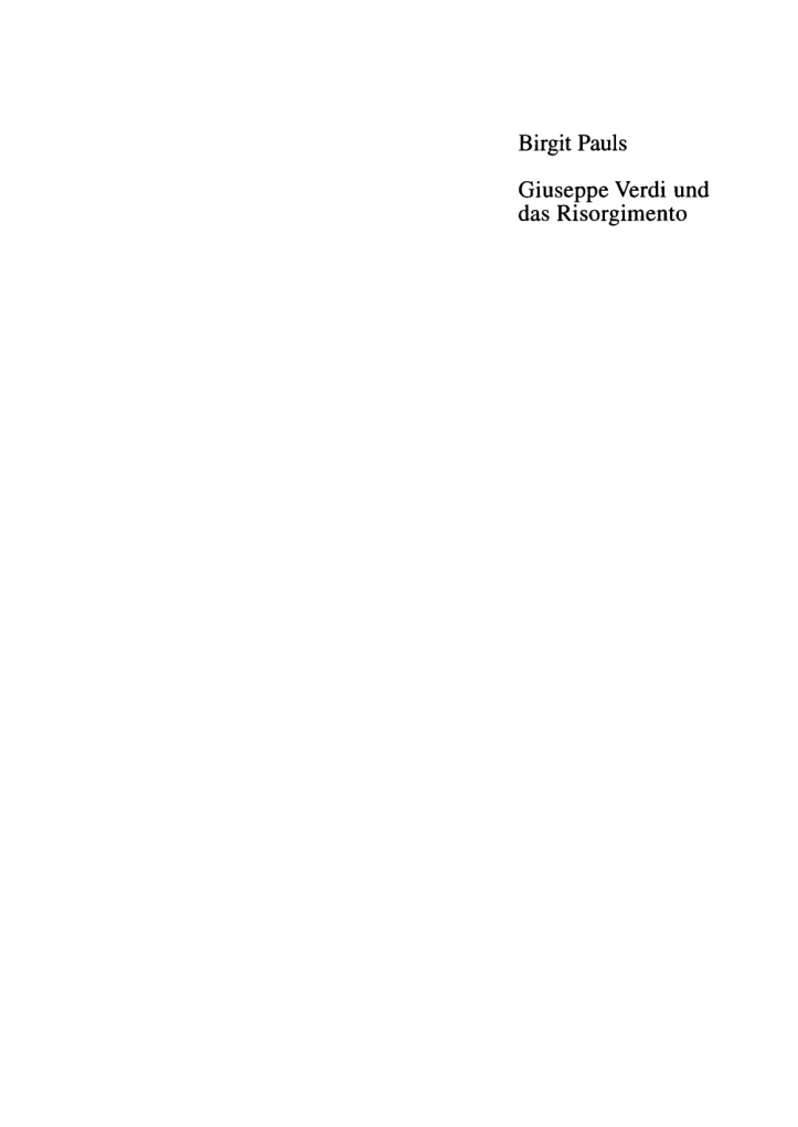 Giuseppe Verdi und das Risorgimento German Edition Birgit Pauls Kitap Kapağı