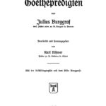 Goethepredigten German Edition Julius Burggraf Kitap Kapağı