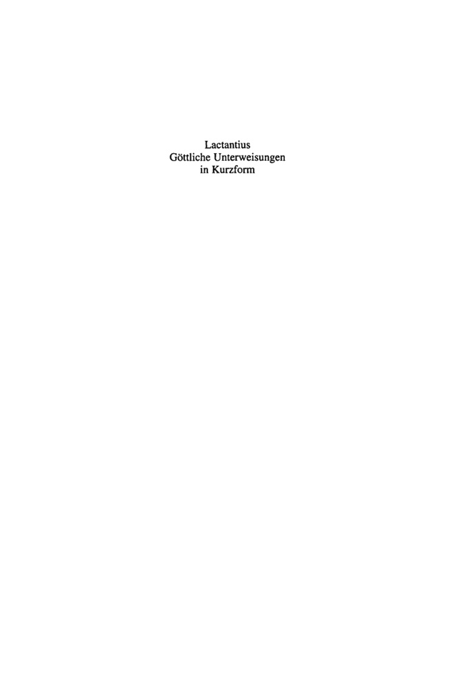 Gottliche Unterweisungen in Kurzform German Edition Lucius Caelius Firmianus Lactantius Kitap Kapağı