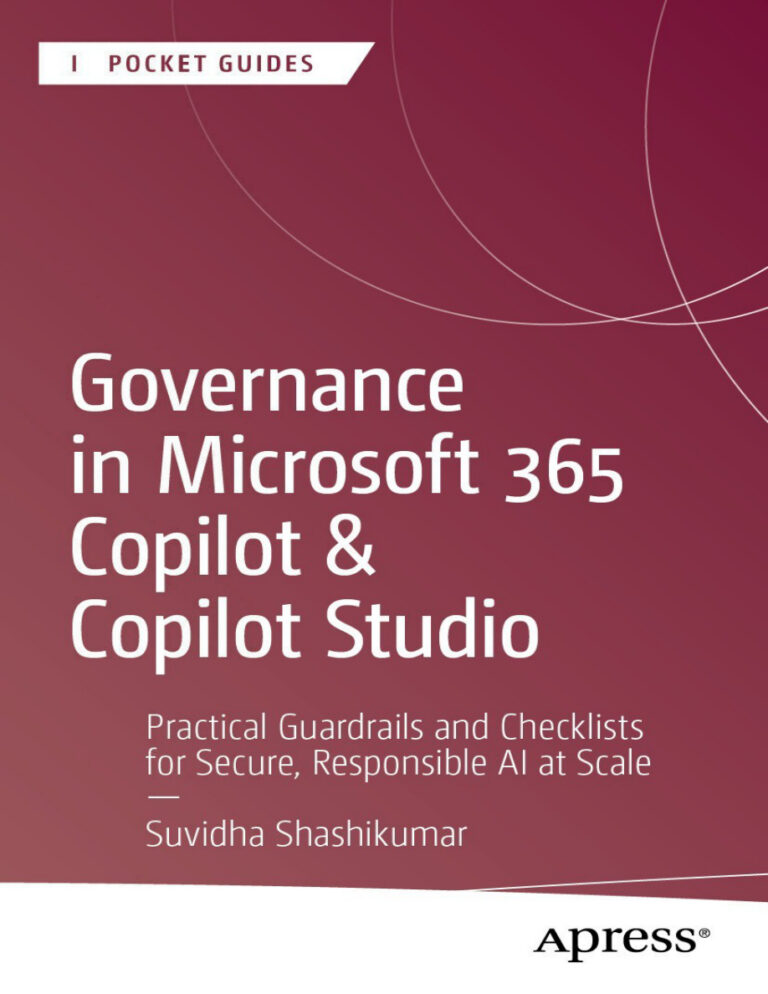Governance in Microsoft 365 Copilot and Copilot Studio Suvidha Shashikumar Kitap Kapağı