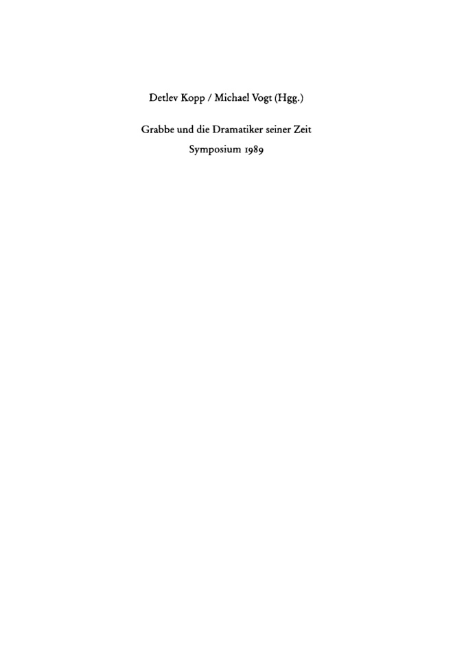 Grabbe und die Dramatiker seiner Zeit German Edition Detlev Kopp Kitap Kapağı