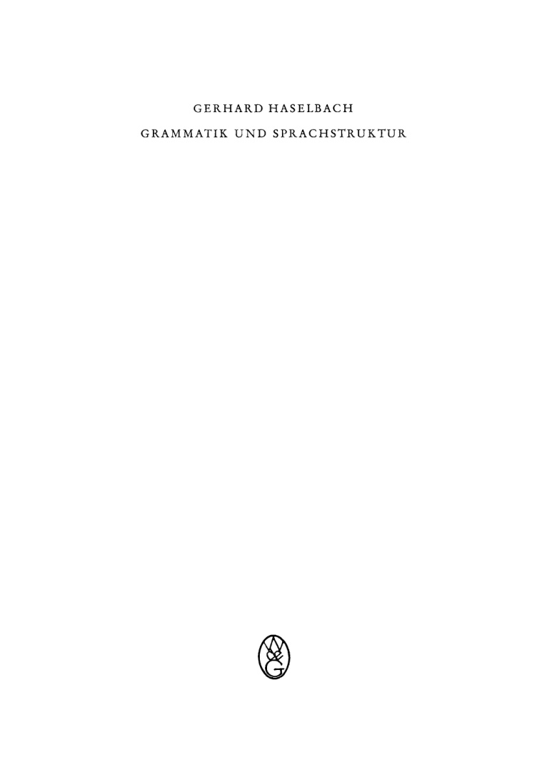 Grammatik und Sprachstruktur German Edition Gerhard Haselbach Kitap Kapağı