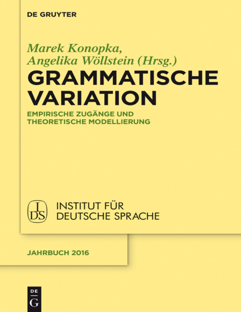 Grammatische Variation German Edition Marek Konopka Kitap Kapağı