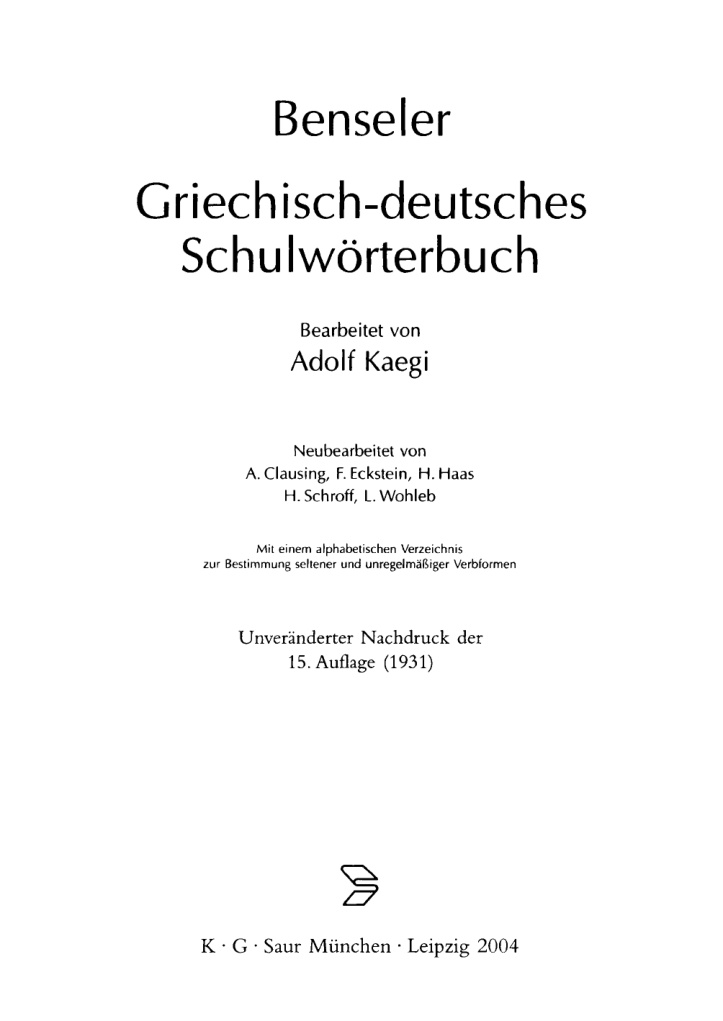 Griechisch-deutsches Schulwörterbuch PDF Download