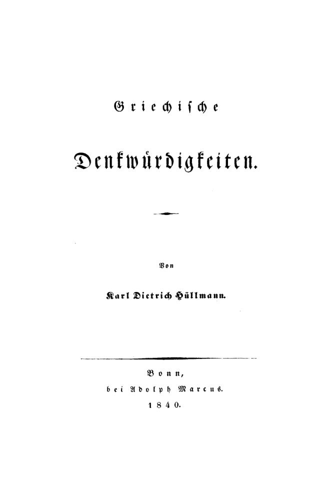 Griechische Denkwurdigkeiten German Edition Karl Dietrich Hullmann Kitap Kapağı