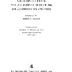 Griechische Feste von religioser Bedeutung mit Ausschluss der Attischen German Edition Martin P Nilsson Kitap Kapağı