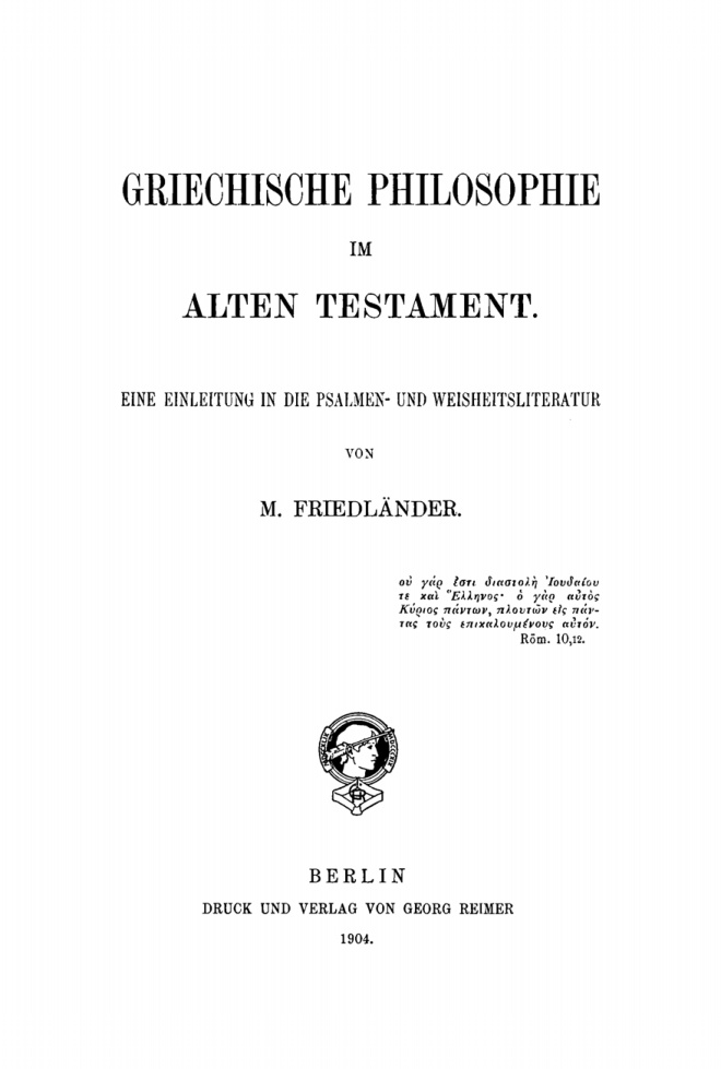 Griechische Philosophie im Alten Testament PDF Download
