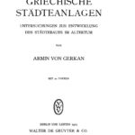 Griechische Stadteanlagen German Edition Armin von Gerkan Kitap Kapağı