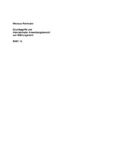 Grundbegriffe und internationaler Anwendungsbereich von Wahrungsrecht German Edition Nikolaus Reinhuber Kitap Kapağı