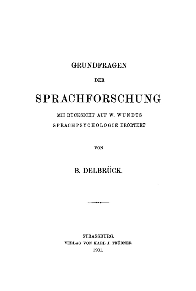Grundfragen der Sprachforschung German Edition B Delbruck Kitap Kapağı