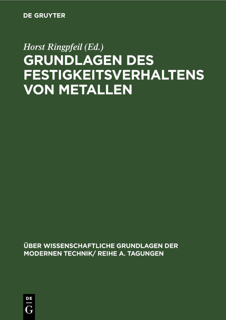 Grundlagen des Festigkeitsverhaltens von Metallen PDF Download