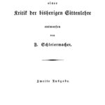 Grundlinien einer Kritik der bisherigen Sittenlehre German Edition Friedrich Schleiermacher Kitap Kapağı
