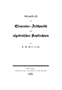Grundriss der Elementar Arithmetik und algebraisches Kopfrechnen German Edition S E Baltrusch Kitap Kapağı