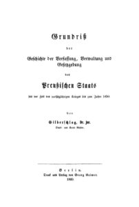 Grundriss der Geschichte der Verfassung Verwaltung und Gesetzgebung Preussischen Staats German Edition Silberschlag Kitap Kapağı