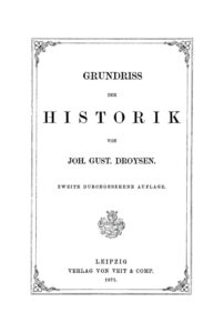 Grundriss der Historik German Edition Joh Gust Droysen Kitap Kapağı